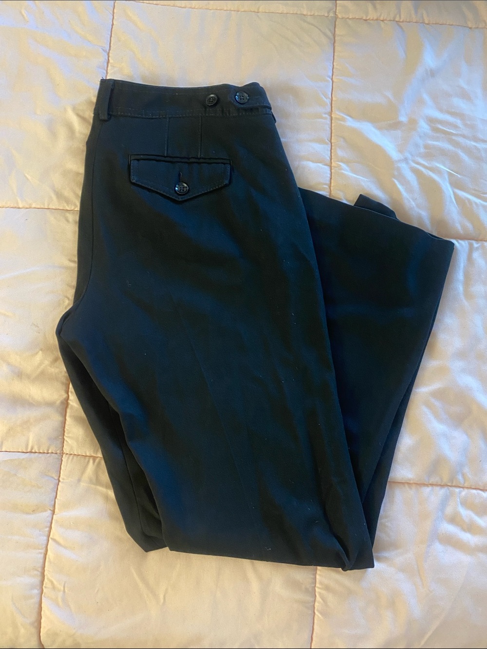 Express Black Women's Dress Pants with Button-Front Waist